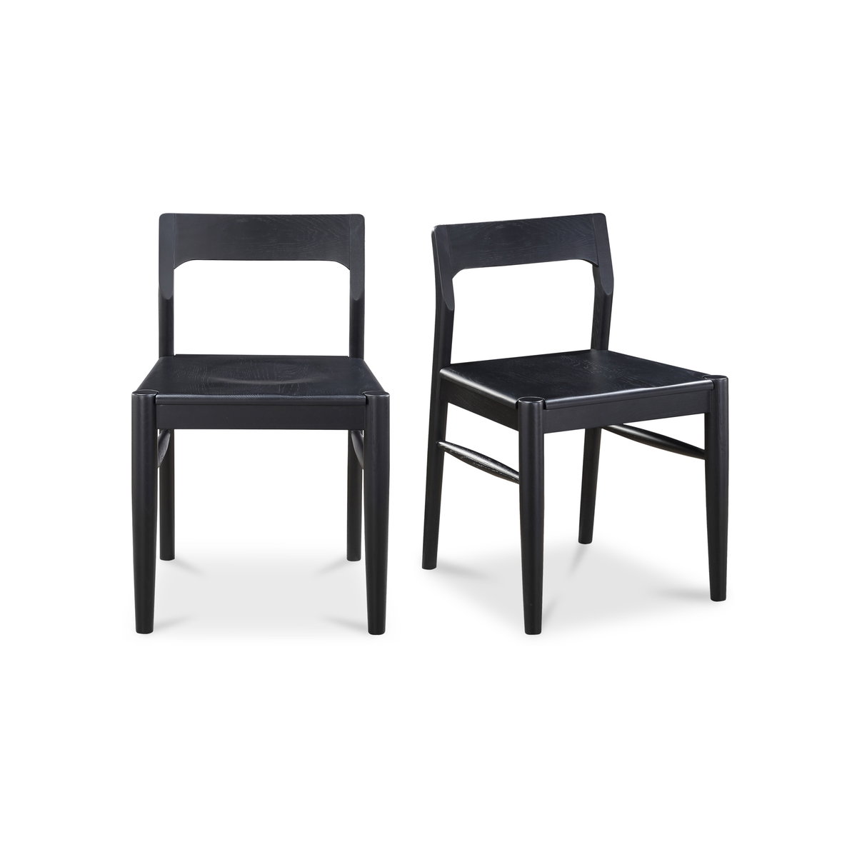 Owing Dining Chair Black - Set Of Two, by Moe's Home, 19.5" width x 30" height x 20" depth View 1