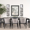Navin 10x46.5 Black Metal Body White Fabric Shade Rectangular Wall Sconce, by Mercana, 10.04" length x 8.86" width x 46.85" height thumbnail 2