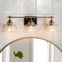 Online Designer Bathroom Aura 3- Light Dimmable Copper/Black Modern Vanity Light