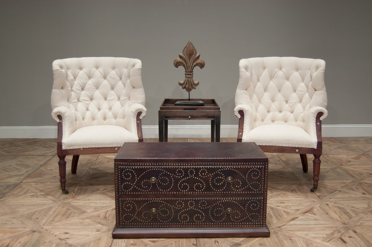 Irish Chair, by Sarreid, 2'9" length x 2'8" width x 3'8" height View 7