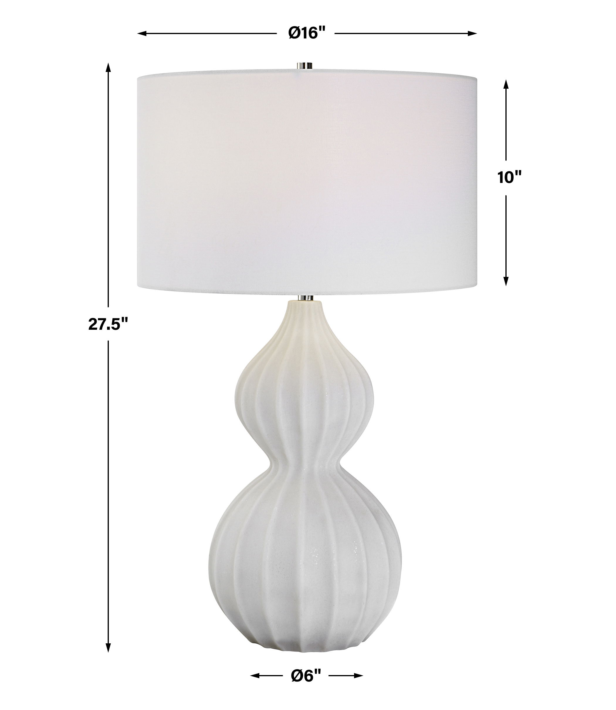 Antoinette Marble Table Lamp, by Uttermost, 16" width x 27.5" height x 16" depth View 3