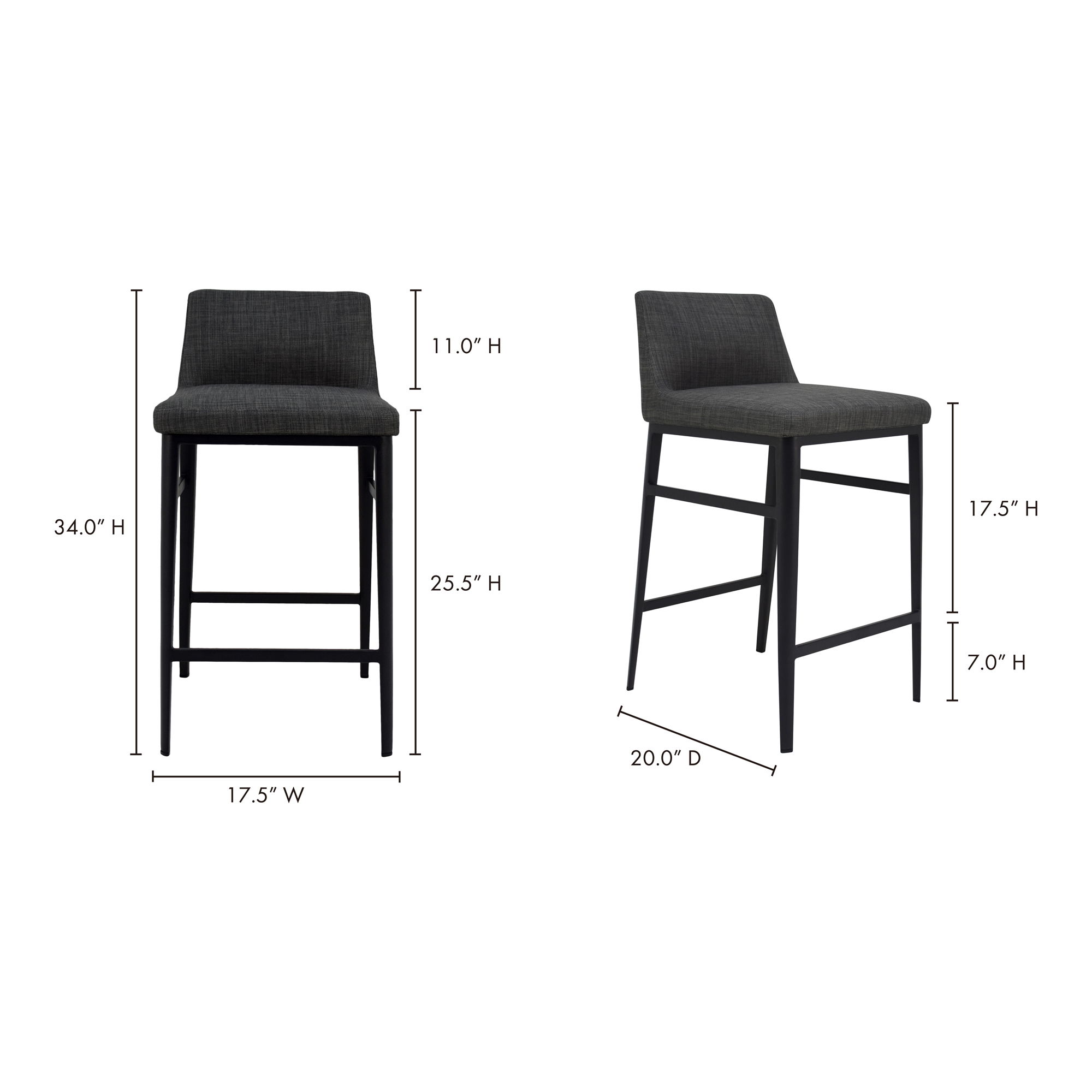 Baron Counter Stool Charcoal Grey large image 