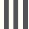 Awning Stripe Black Peel & Stick Wallpaper, by York Wall, 16'6" length x 1'8.5" width x 0.02" depth thumbnail