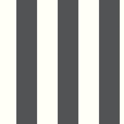 Awning Stripe Black Peel & Stick Wallpaper