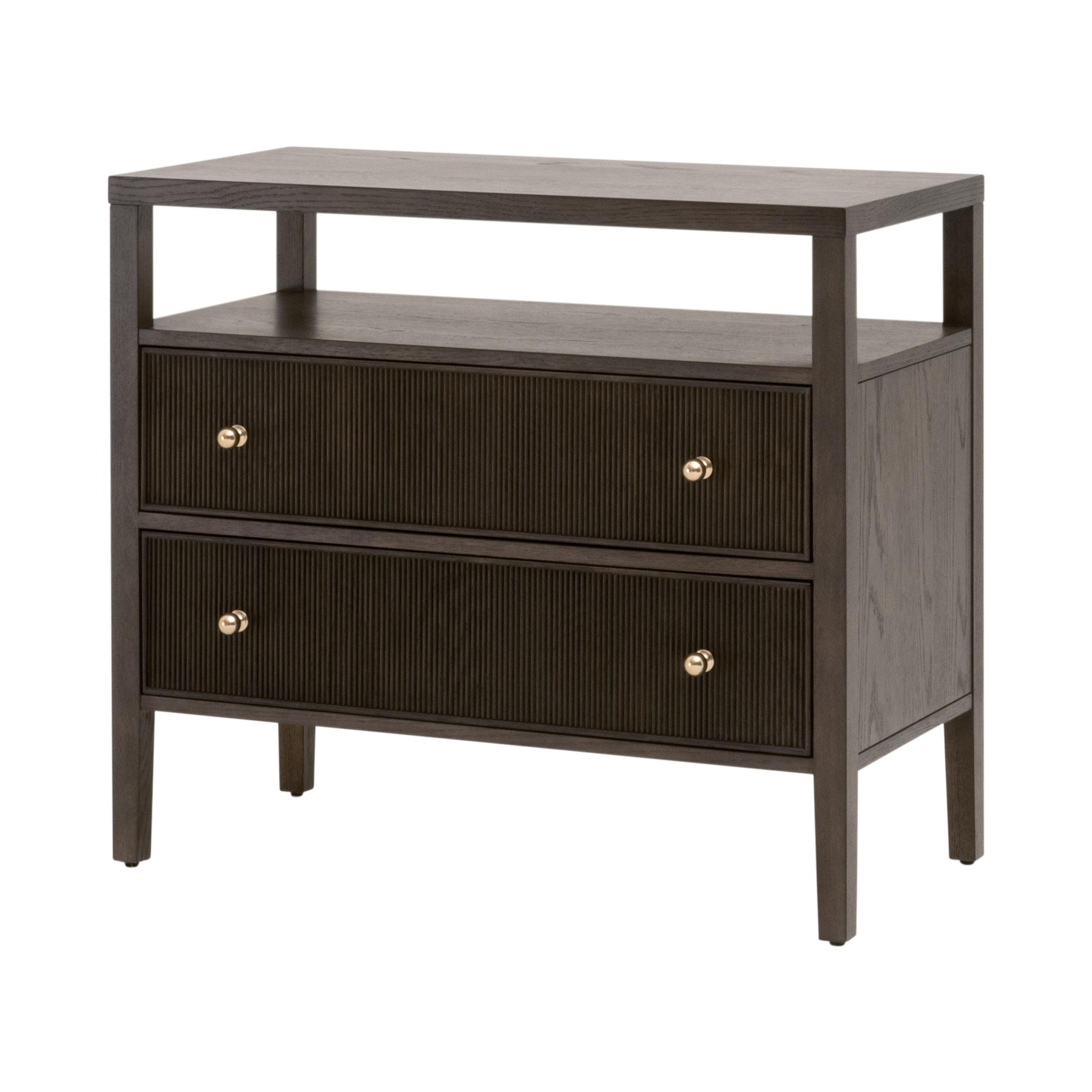 Highland Open Shelf 2-Drawer Nightstand, by Essentials for Living, 34" width x 30" height x 17" depth View 3