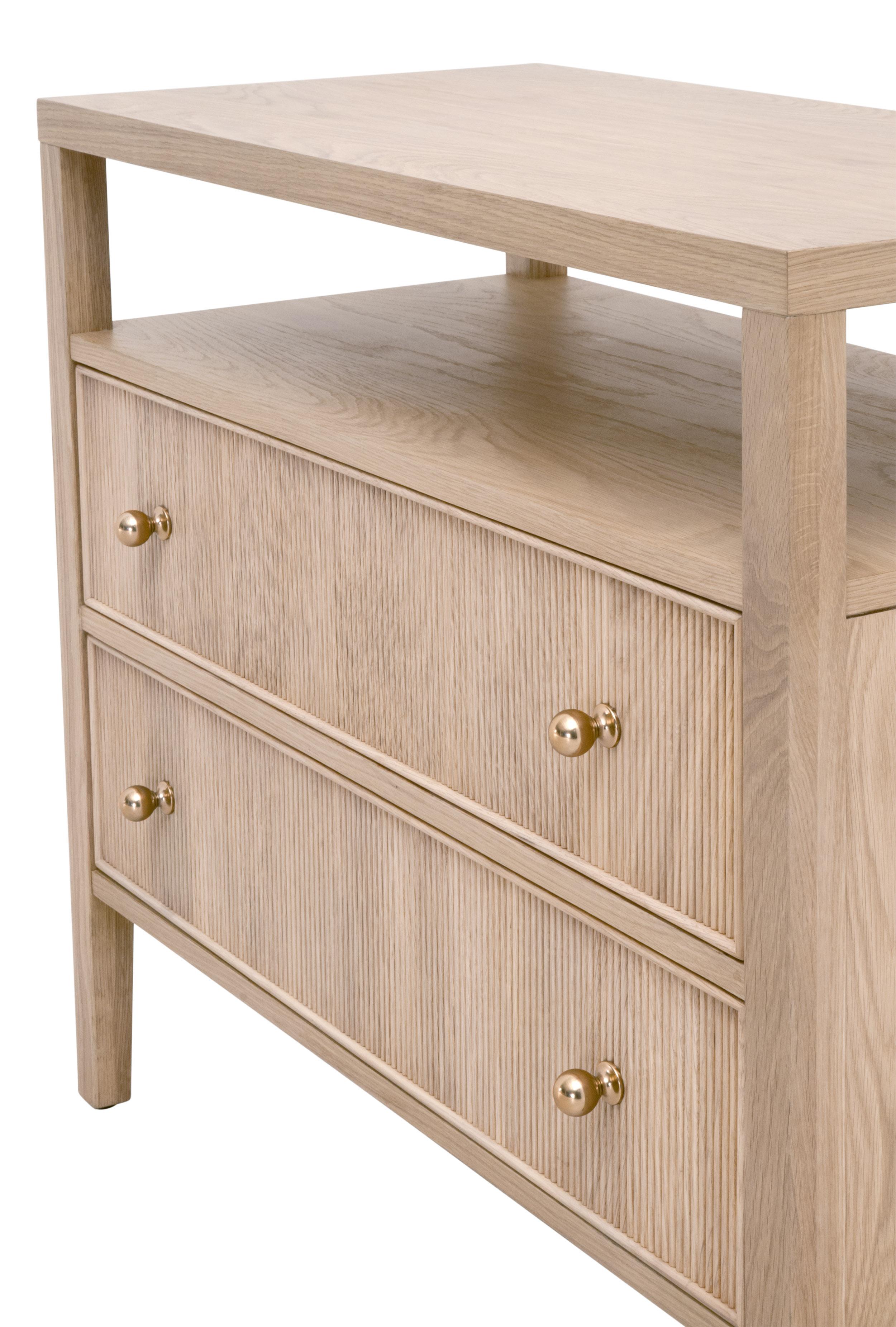Highland Open Shelf 2-Drawer Nightstand, by Essentials for Living, 34" width x 30" height x 17" depth View 8