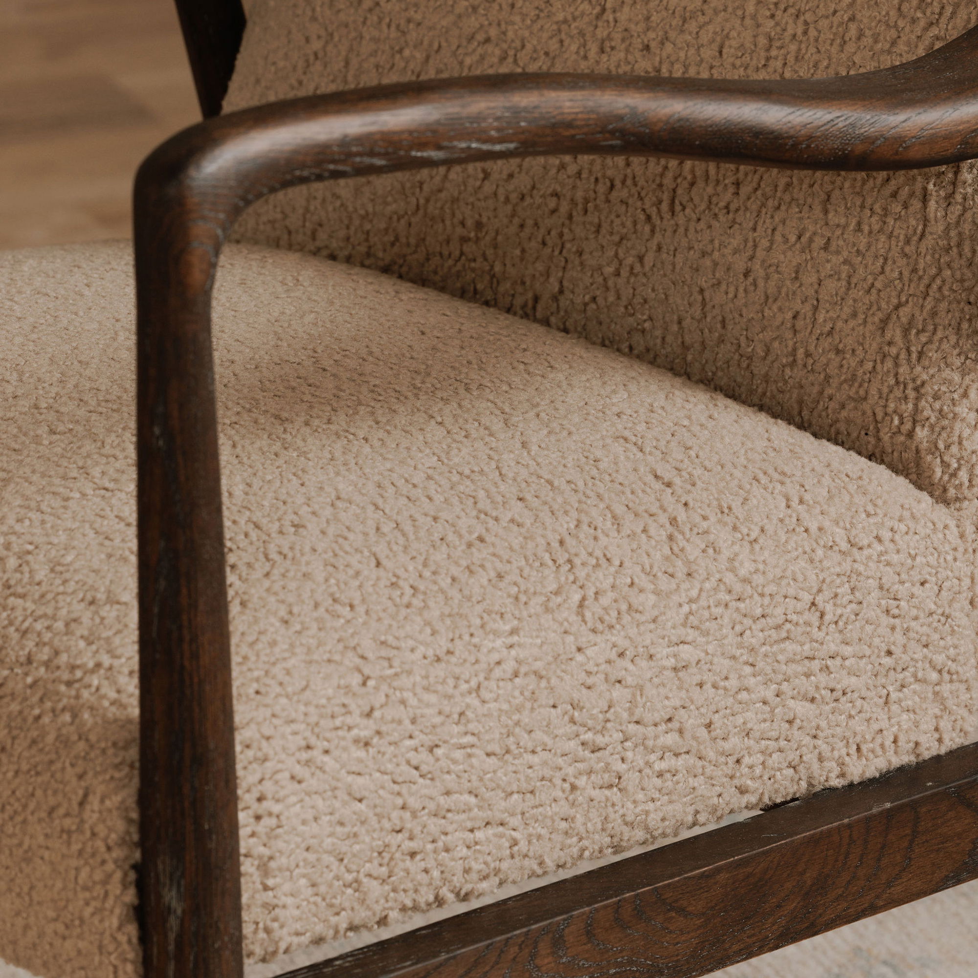 Yates Accent Chair Beige Faux Shearling large image 