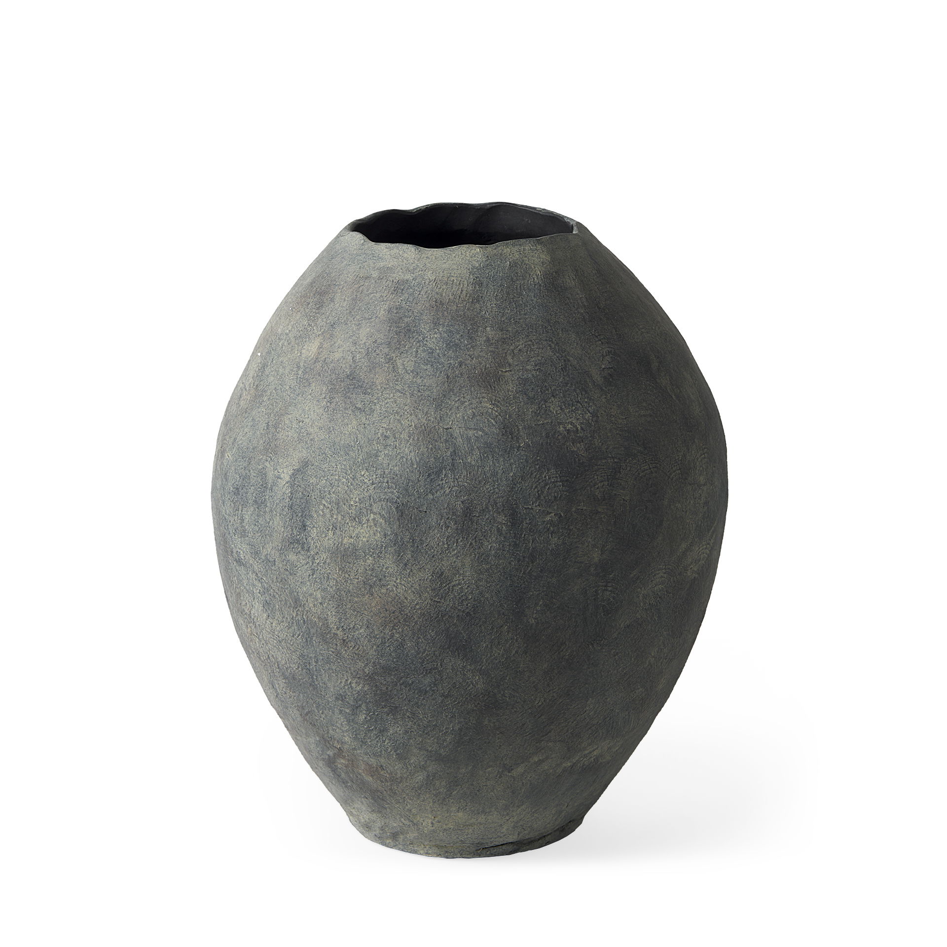 Gobi 20L x 23H Small Gray Ceramic Oval Vase large image 
