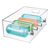 Online Designer Bathroom iDesign Large Plastic Bathroom Storage Bin with Handles - Clear
