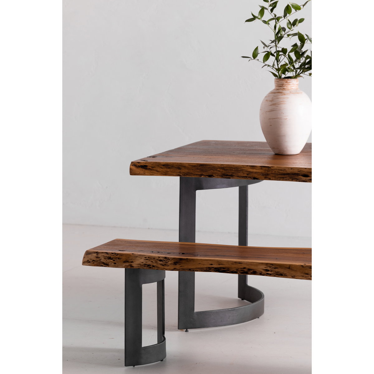 Bent Bench Large Brown, Benche by Moe's Home, 108" width x 18" height x 15" depth View 9