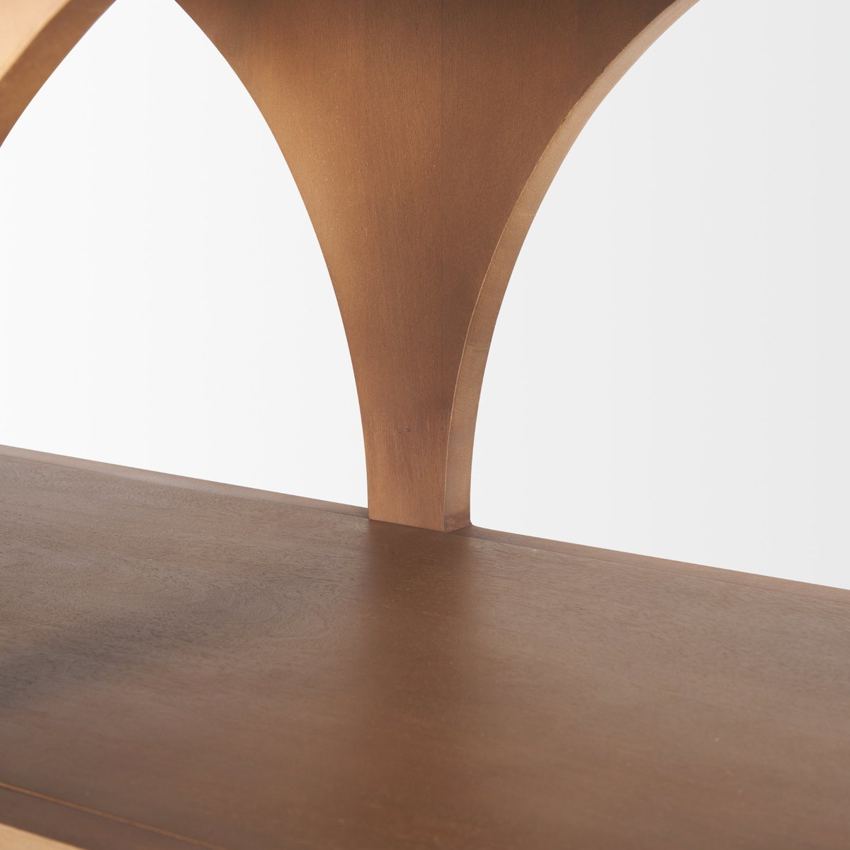 Bela 54' Arched Console Table Medium Brown Wood, by Mercana, 54" length x 16" width x 32" height View 10