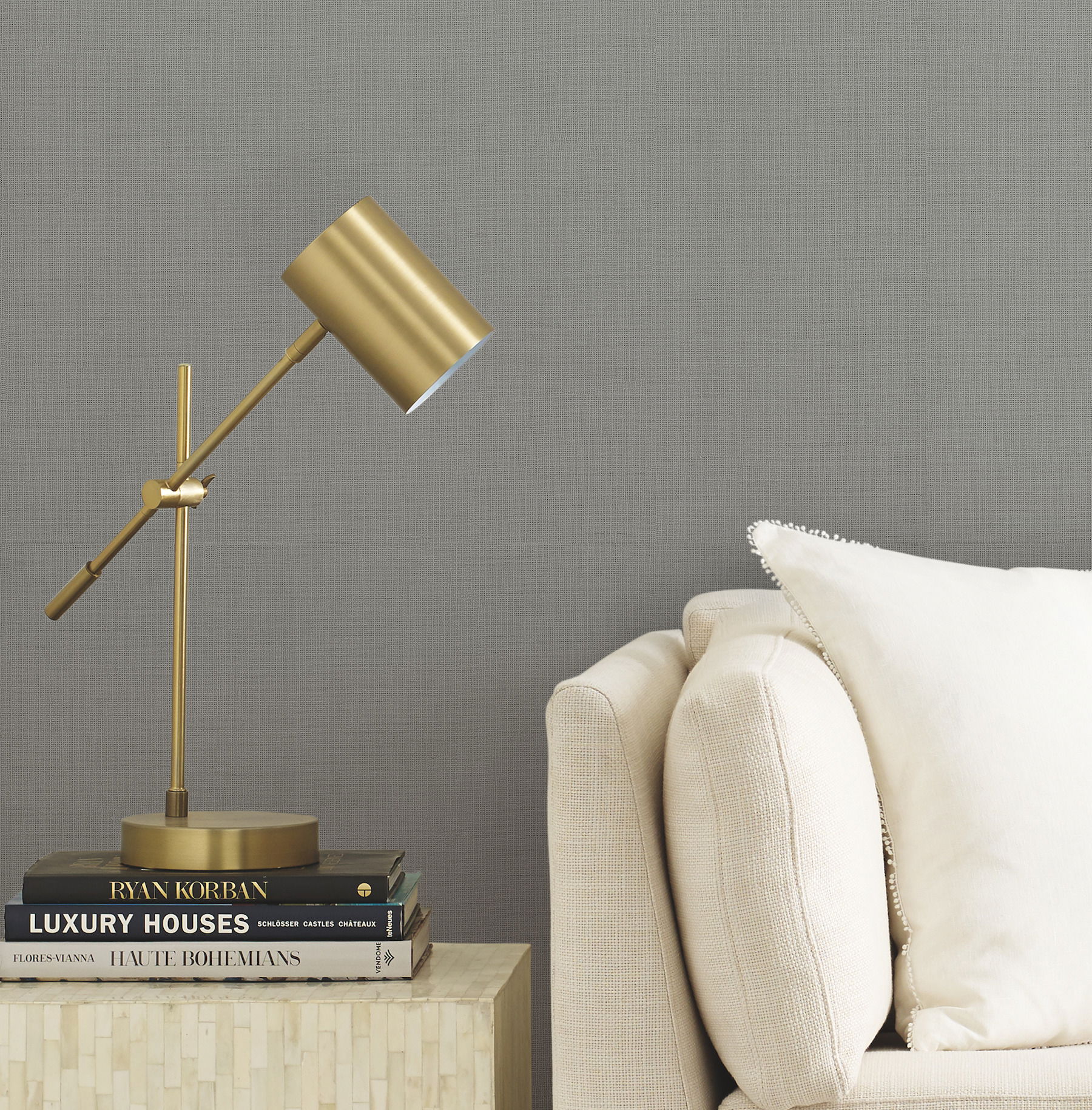 Gossamer Woven Silver & Blue Wallpaper large image 