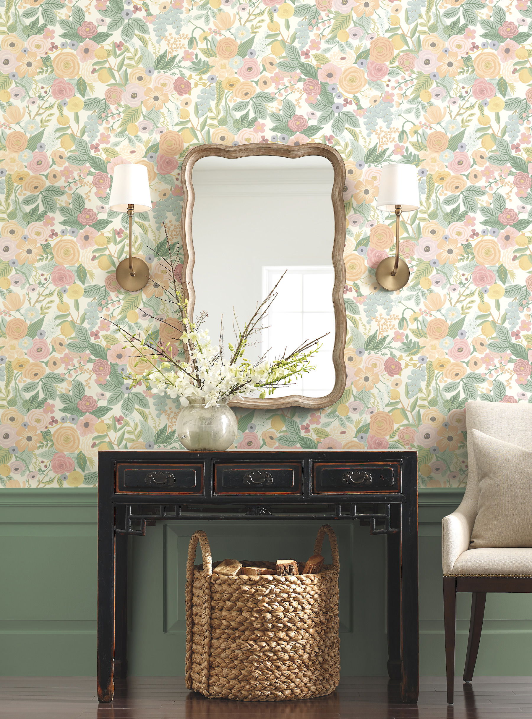 Garden Party Pastel Peel & Stick Wallpaper large image 
