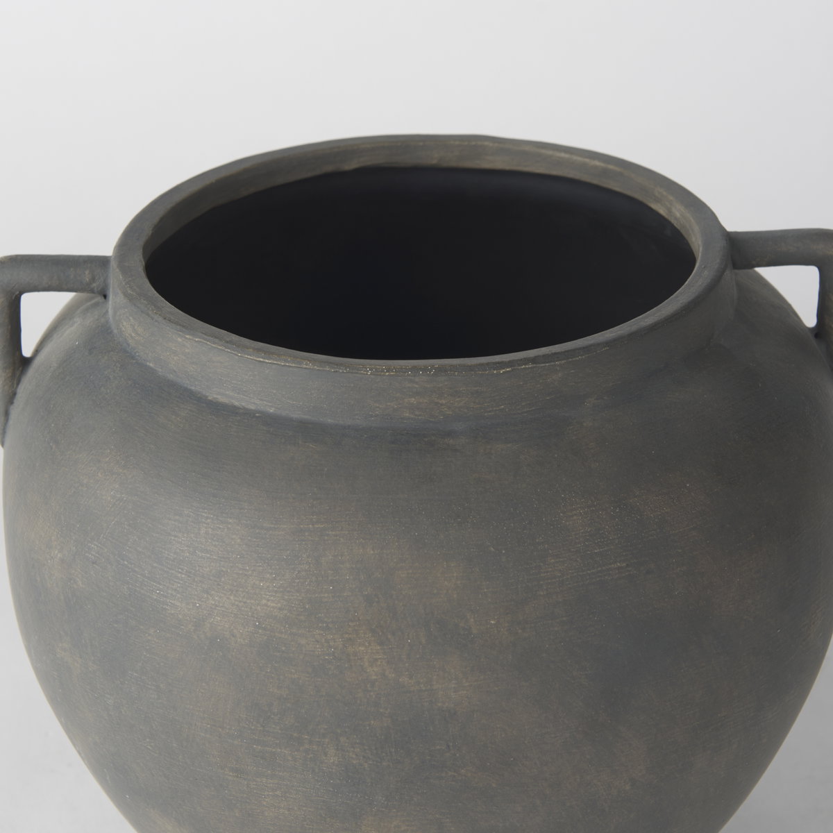Kilian Short Brown-Gray Double Ear Vase, by Mercana, 9.45" length x 9.45" width x 8.46" height View 6