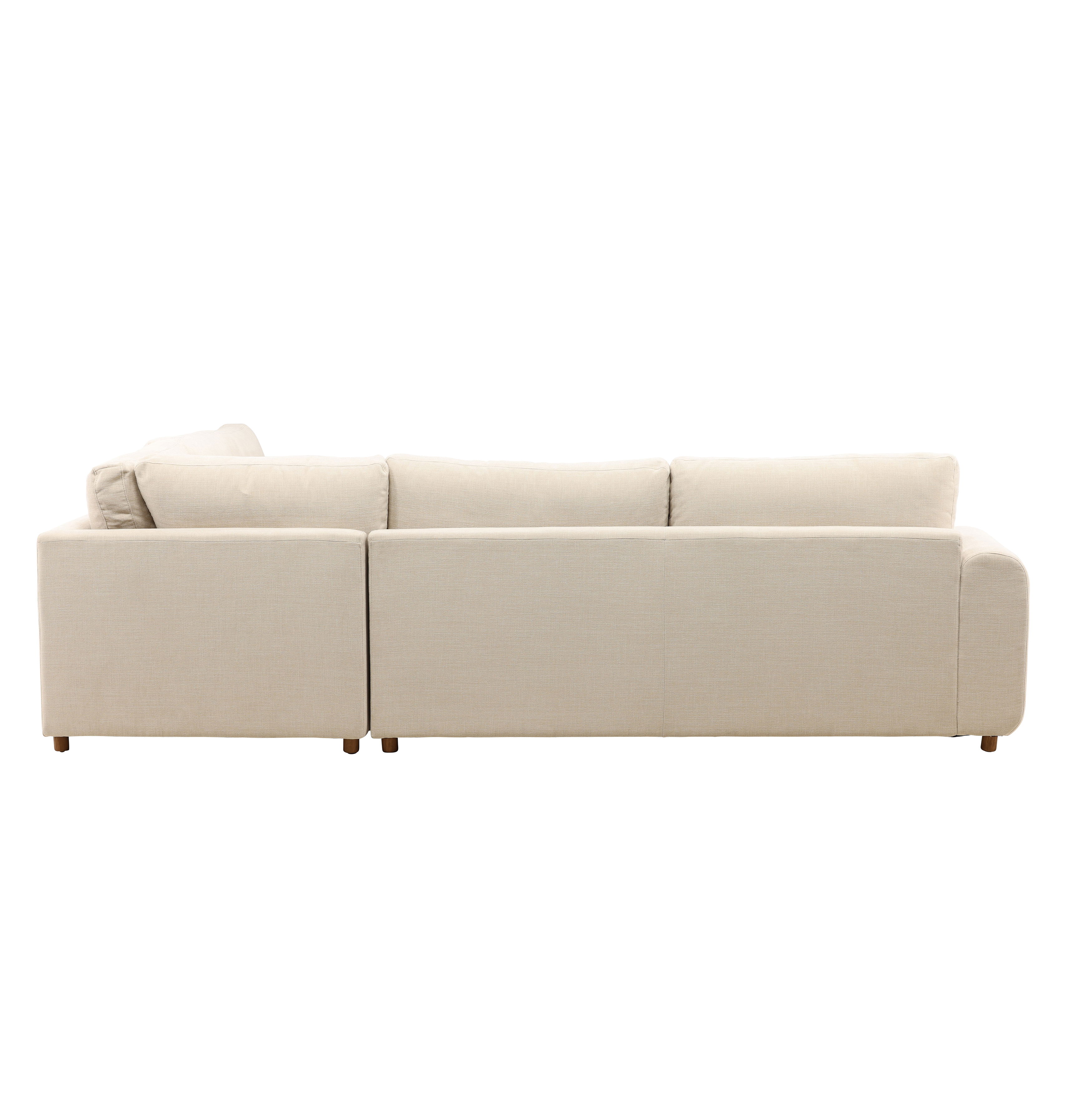 Araceli L-Shape Sectional Oatmeal C0, Sectional Sofa by Dovetail, 120" width x 35" height x 120" depth View 2