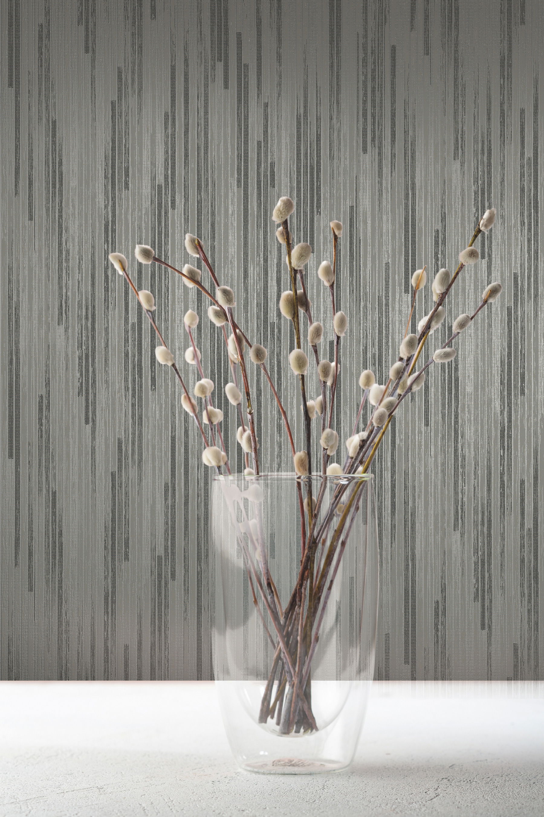 Bargello Dark Grey Wallpaper large image 