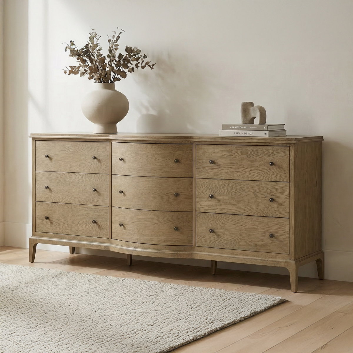 Sadie 9 Drawer Dresser Brown, by Moe's Home, 78.75" width x 33.88" height x 20" depth View 6