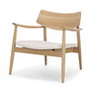 Haggen Light Brown Oak Wood with Cream Fabric Accent Chair thumbnail 0