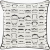 Wax that Stache Accent Pillow, Decorative Pillow by Surya, 18" length x 18" width thumbnail