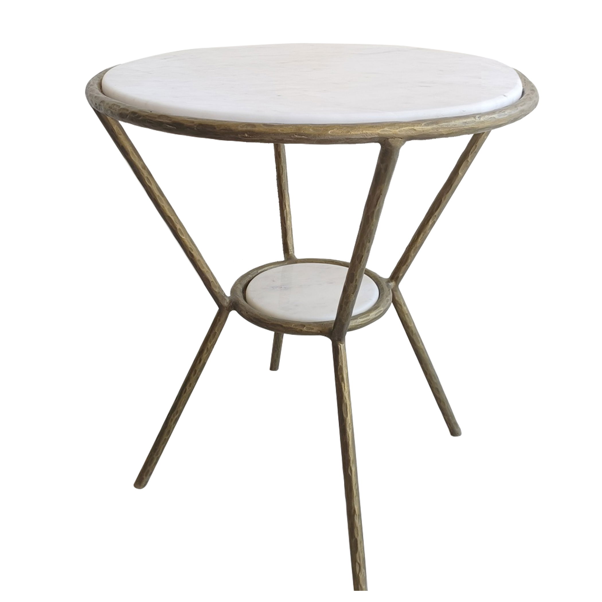 Refuge Round White Side Table, Furniture by Uttermost, 23" width x 25.5" height x 23" depth View 1
