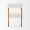 Toni Curved Back Dining Side Chair | Cream Fabric with Light Brown Wood, Dining Chair by Mercana, 22.44" length x 24.61" width x 33.66" height thumbnail 7