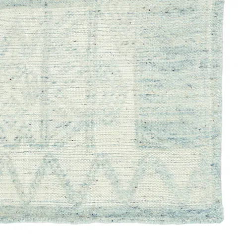 Cirus Hand Knotted Geometric Light Blue/ Ivory Area Rug (6