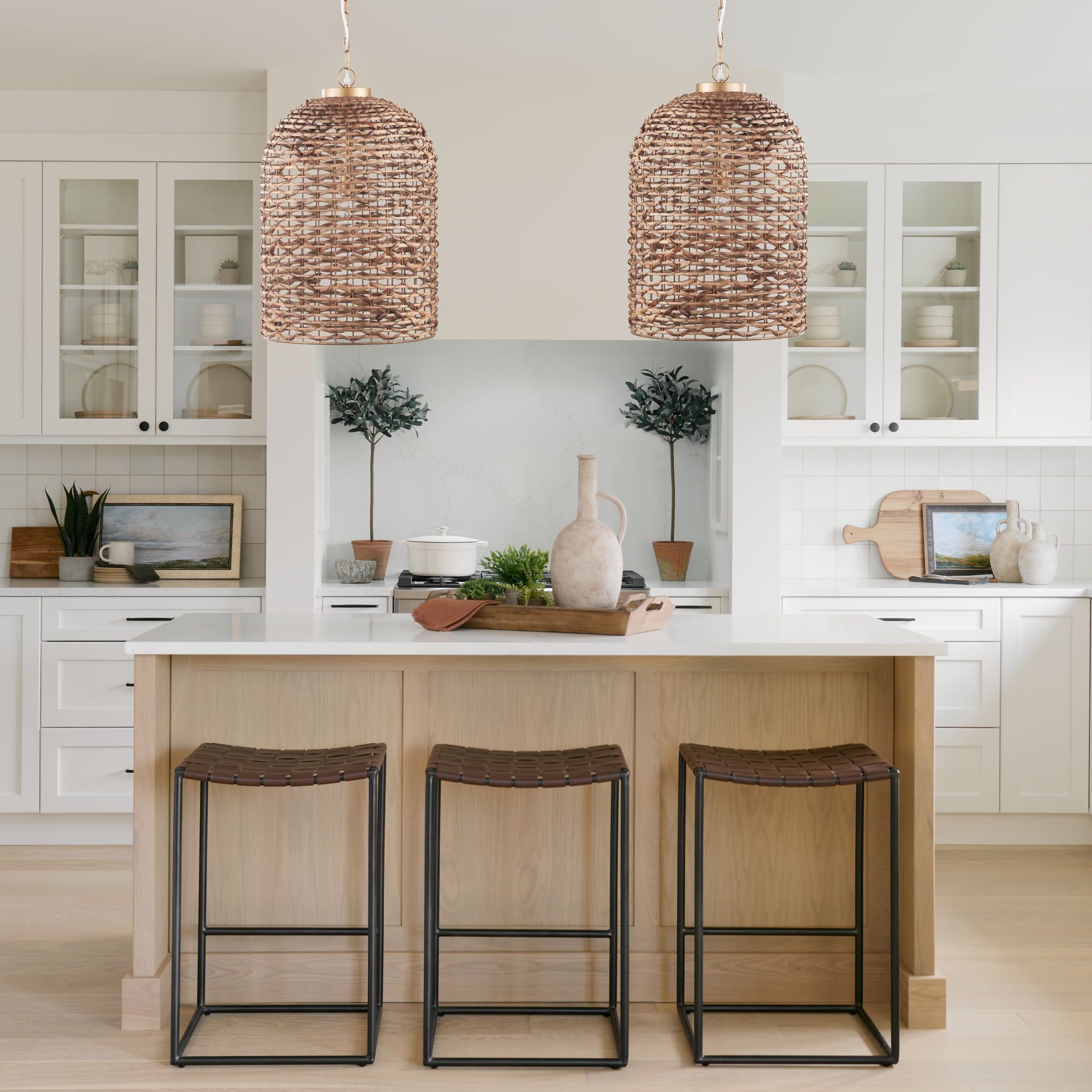 Sana Tall Watergrass Pendant Light, by Mercana, 17.5" length x 17.5" width x 26" height View 2