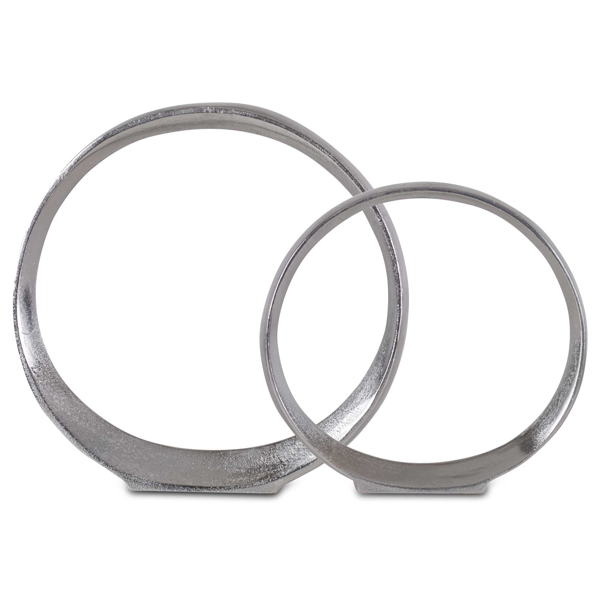 Orbits Nickel Ring Sculptures Set/2, Decorative by Uttermost, 14.5" width x 14.5" height x 2" depth View 1