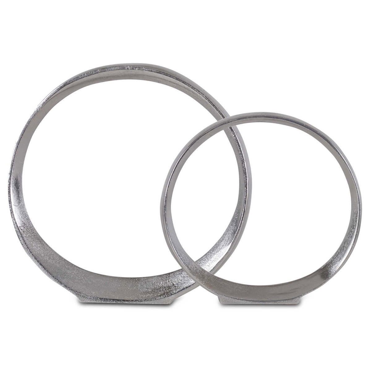 Orbits Nickel Ring Sculptures Set/2, Figurines & Statue by Uttermost, 14.5" width x 14.5" height x 2" depth View 1