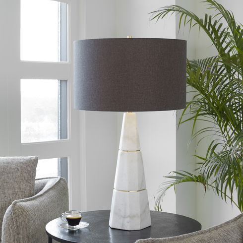 Citadel White Marble Table Lamp