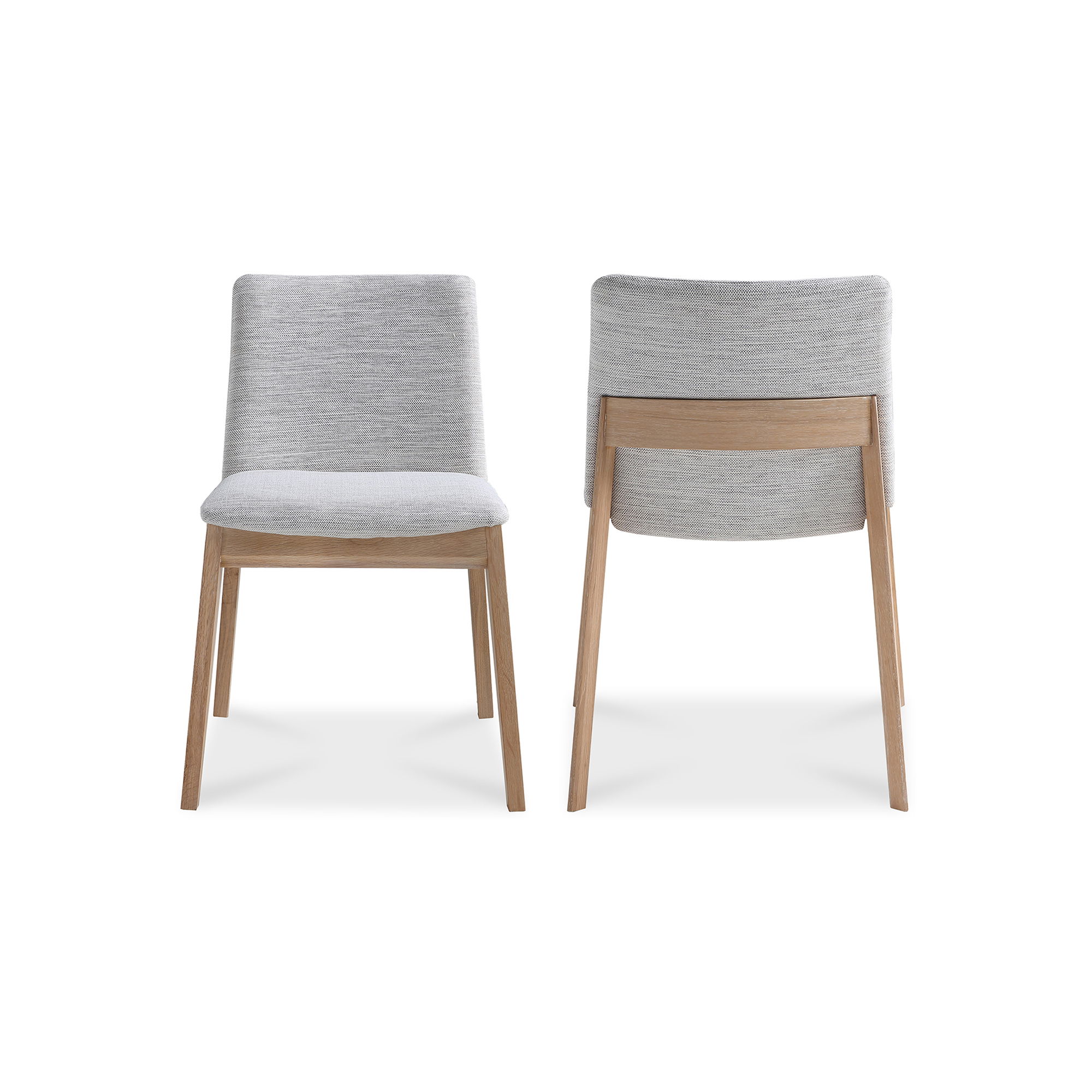 Deco Oak Dining Chair Light Grey - Set Of Two, by Moe's Home, 21" width x 31" height x 22" depth View 3