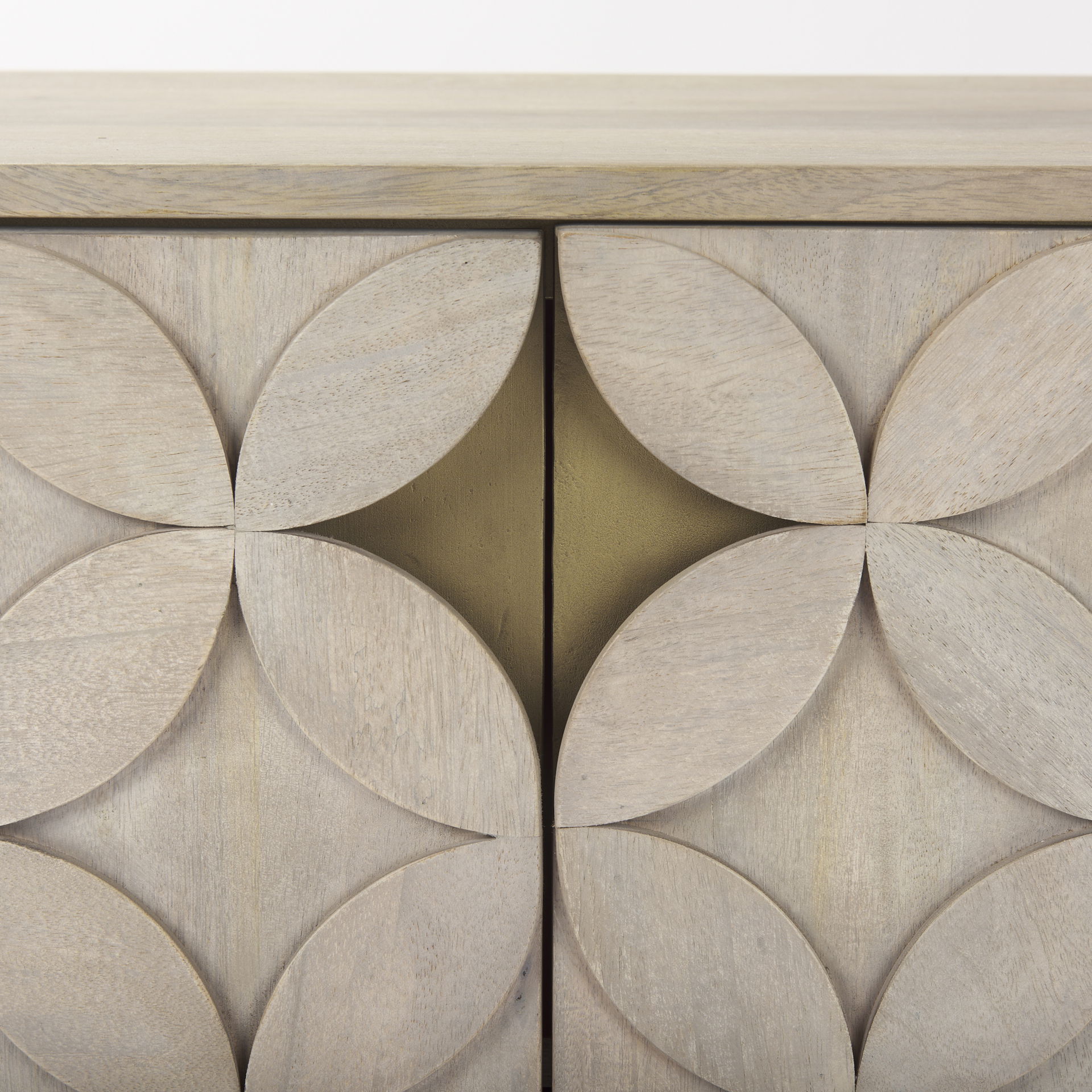 Excelsior 36.0L x 18.0W x 32.5H Light Brown Wood Gold Iron Base Accent Cabinet large image 