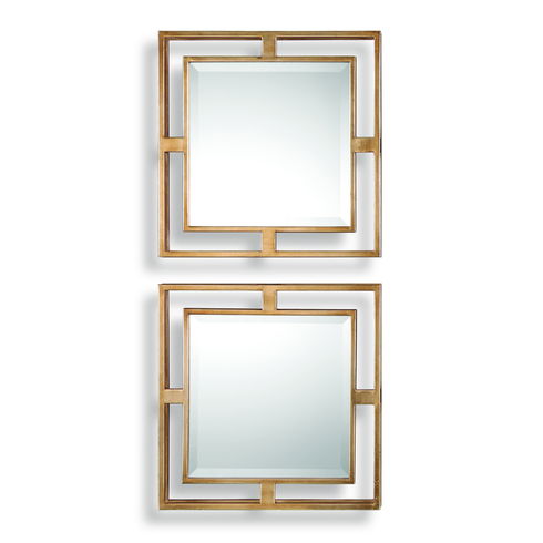 Allick Gold Square Mirrors S/2
