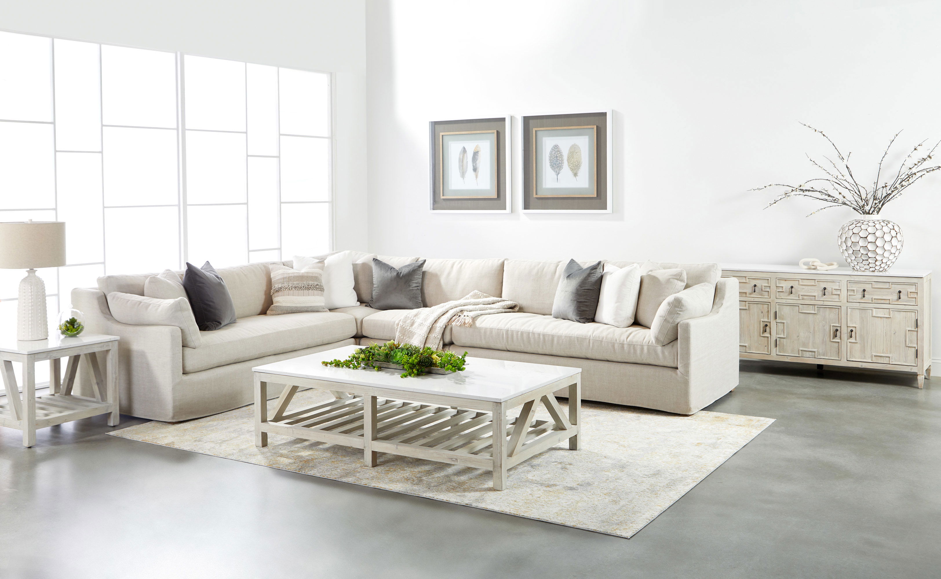 Lena Modular Slipcover 2-Seat Left Slope Arm Sofa Lena Modular Slipcover 2-Seat Left Slope Arm Sofa large image