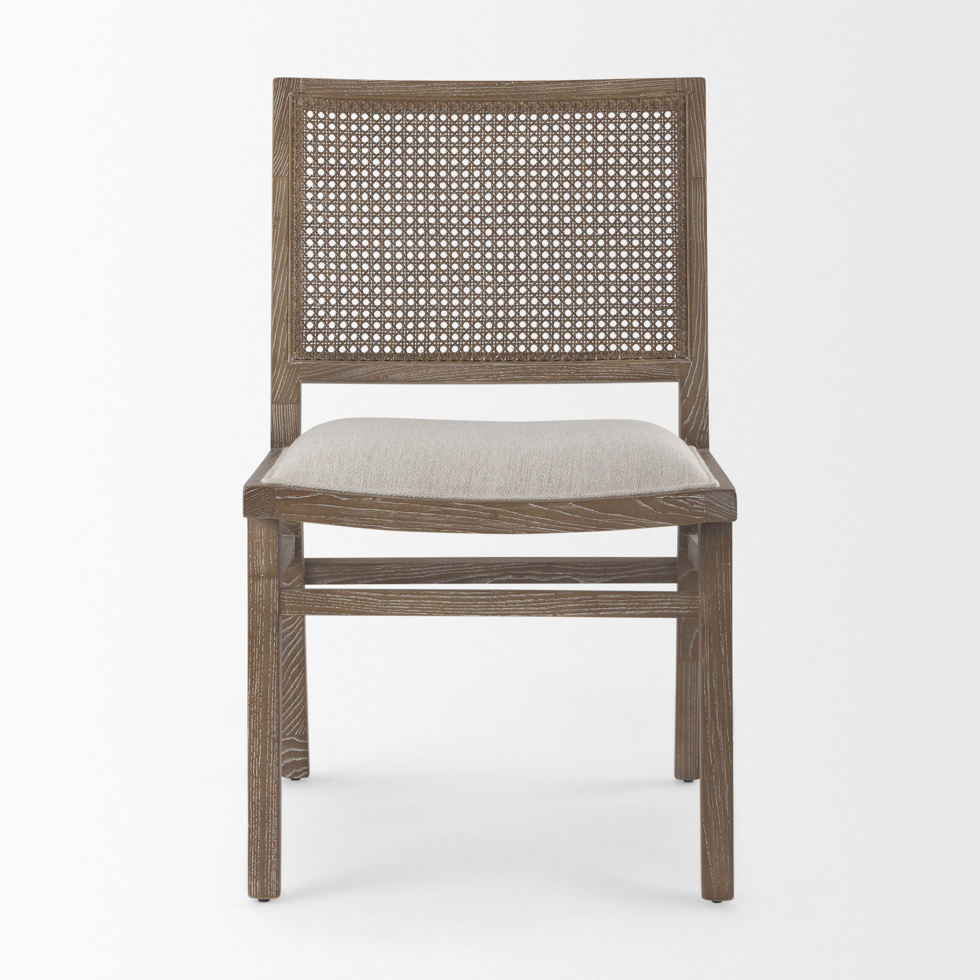 Wynn  Cream Upholstered Fabric with Brown Wood Dining Chair large image 