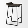 Givens Low Back 26in Seat Counter Stool | Black Wood with Black Metal, Counter & Bar Stool by Mercana, 14.1" length x 15.8" width x 26" height thumbnail 8
