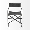 Direttore Curved Back Dining Side Chair | Black Leather with Black Iron, Dining Chair by Mercana, 19.25" length x 20" width x 31" height thumbnail 7