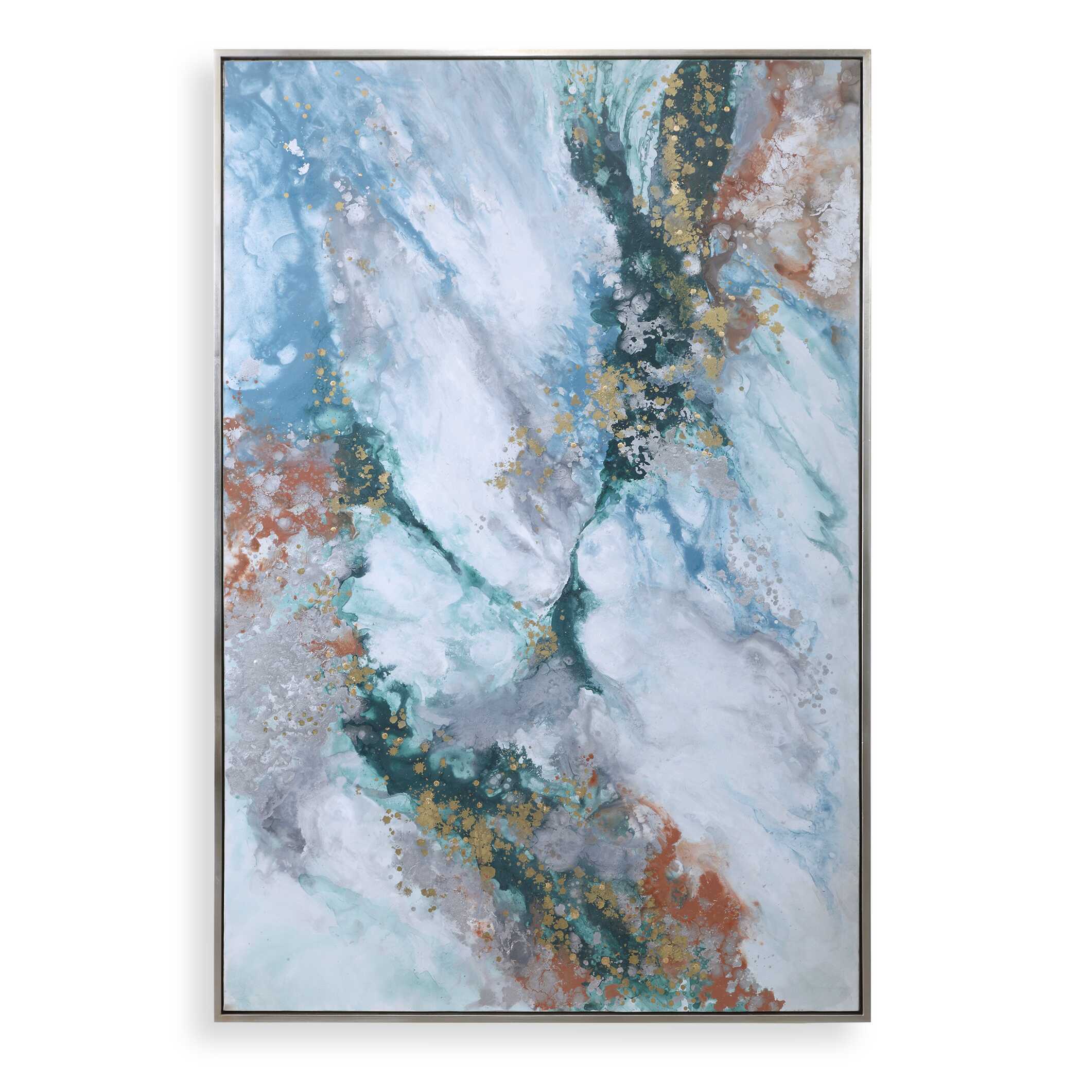 Mercury Hand Abstract Art, Painting by Uttermost, 49.7" width x 73.7" height x 1.7" depth View 1