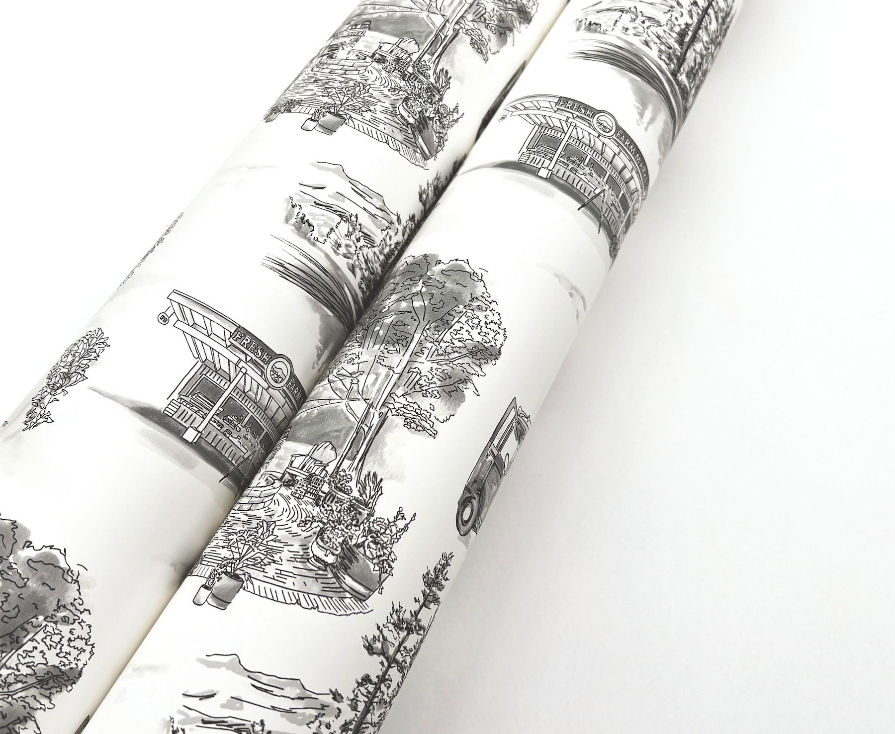Modern Vista Toile Black Wallpaper large image 