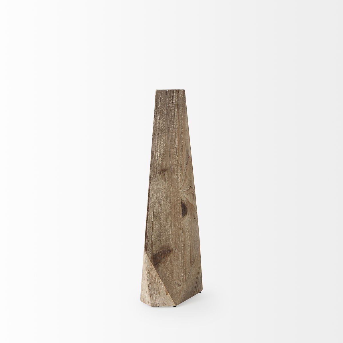 Allen II Small Natural Wooden Base Oval Vase, by Mercana, 7.87" length x 4.9" width x 15.25" height View 5