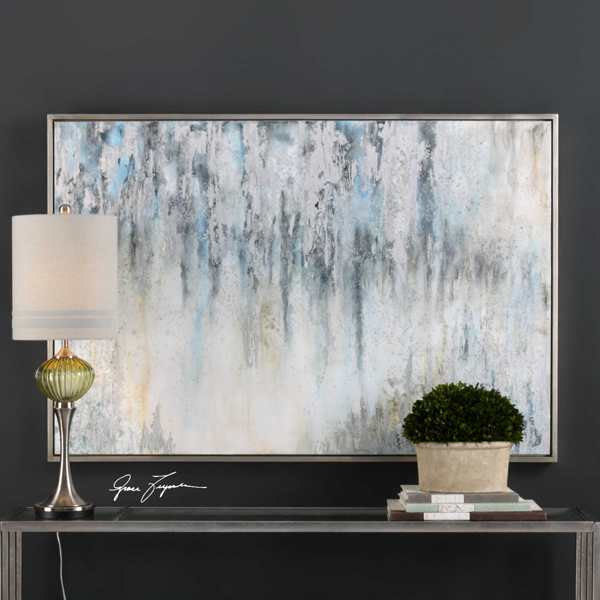 Overcast Abstract Art, Painting by Uttermost, 61.37" width x 41.75" height x 1.75" depth View 2