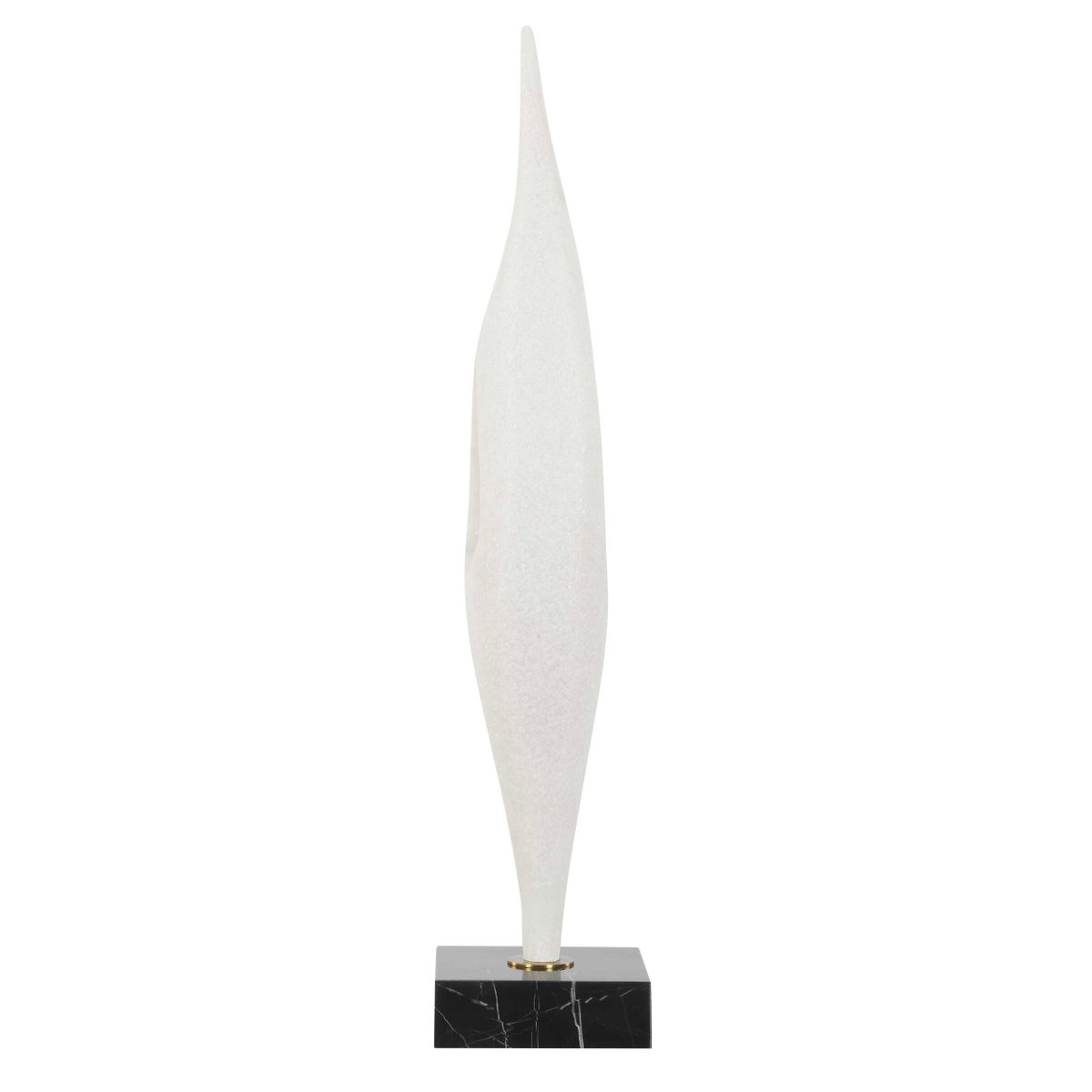 Fluid Drop White Stone Sculpture, Figurines & Statue by Uttermost, 5" width x 24.25" height x 5" depth View 6