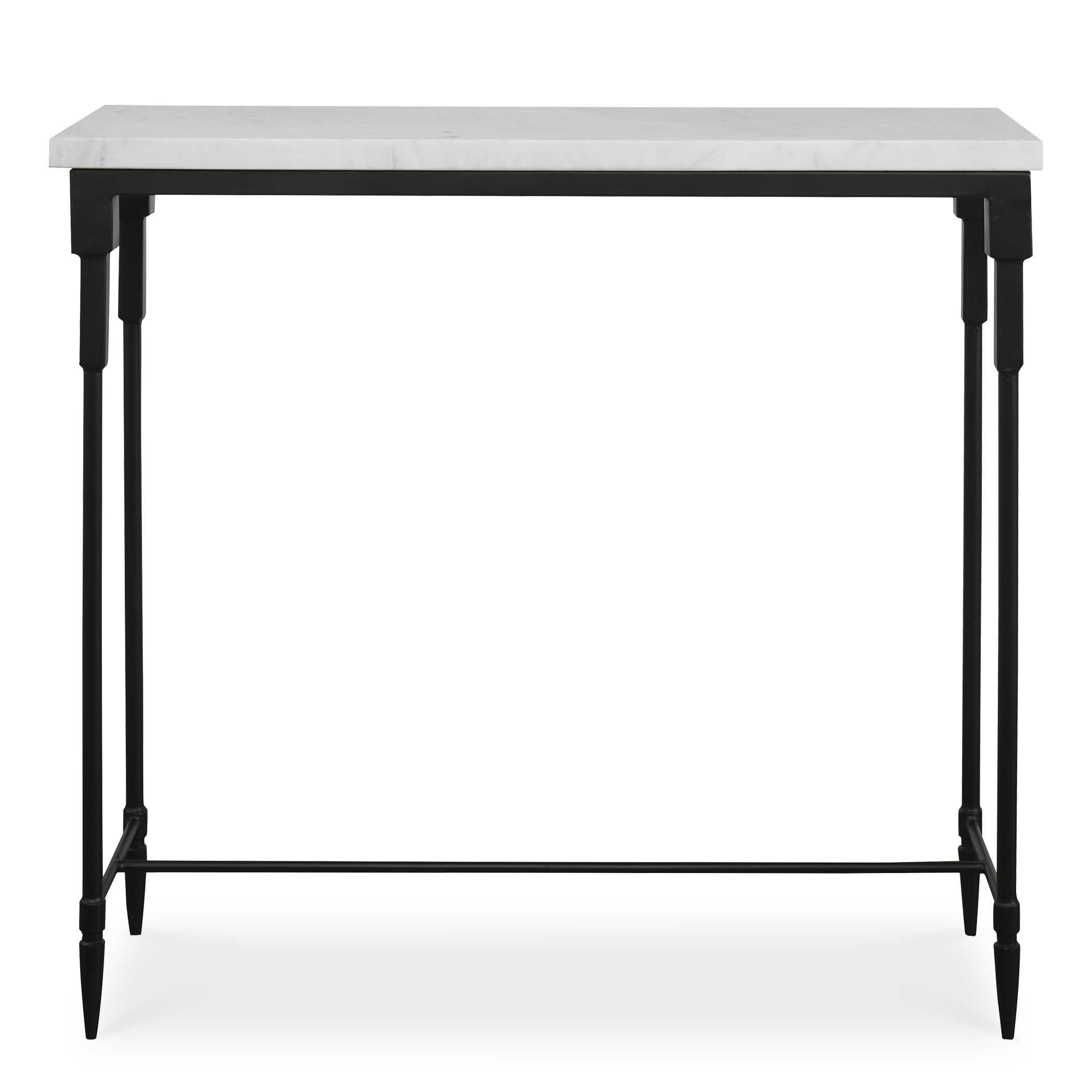 Bourges White Marble Console Table, Furniture by Uttermost, 36" width x 34" height x 12" depth View 1