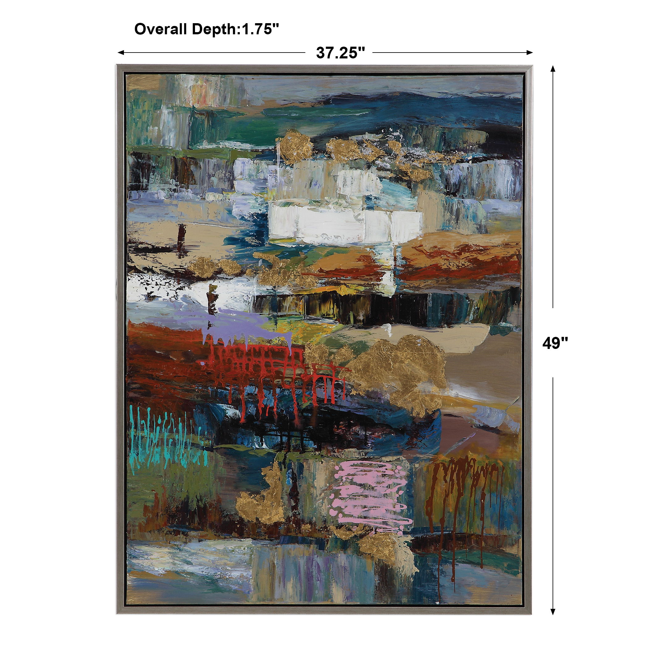 Fiesta Hand Painted Canvas, Painting by Uttermost, 37.25" width x 49" height x 1.75" depth View 3