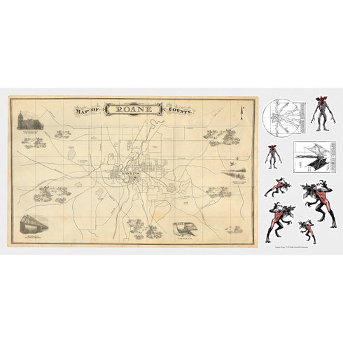 Stranger Things Dry Erase Hawkins Map Peel & Stick Giant Wall Decal