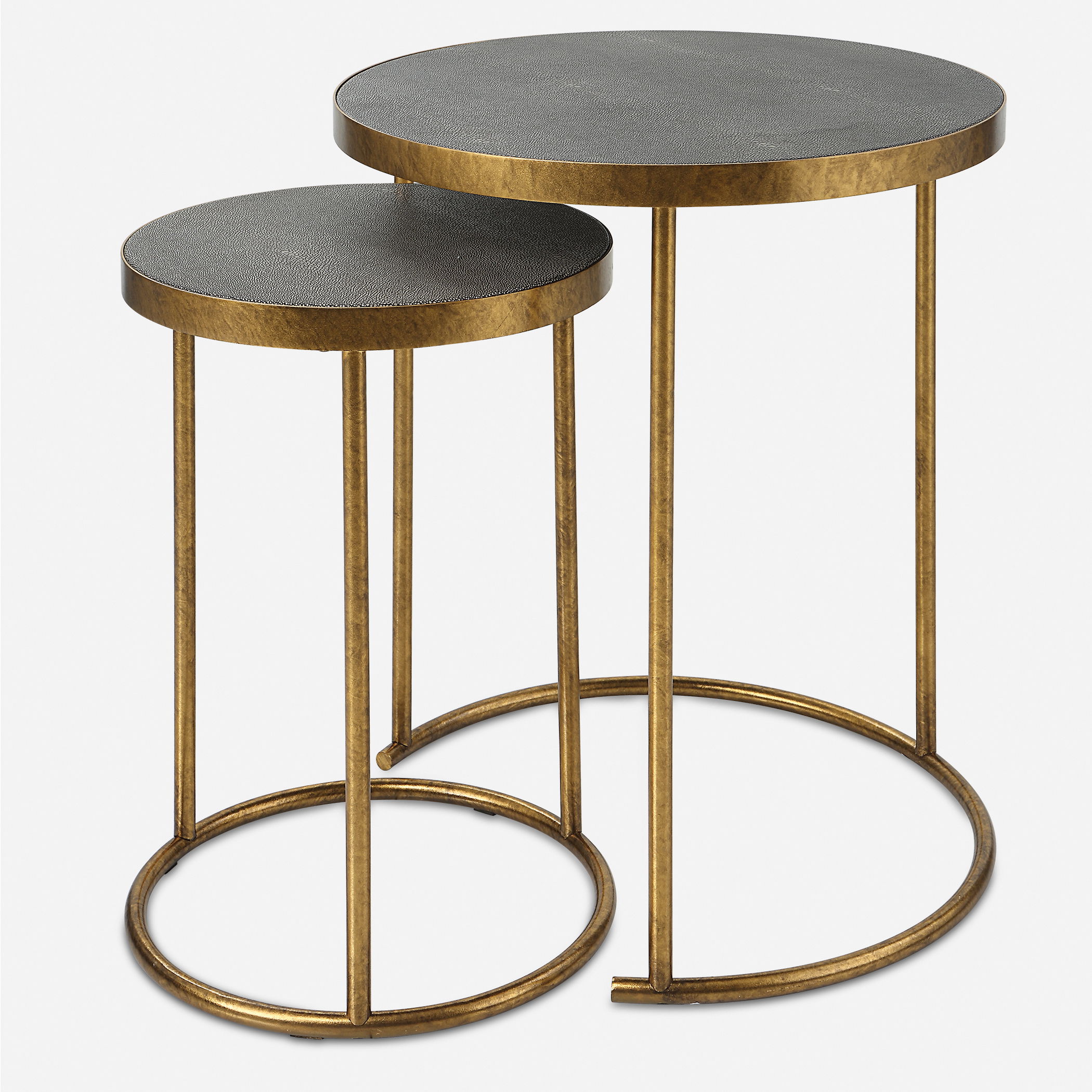 Aragon Brass Nesting Tables, S/2 large image 