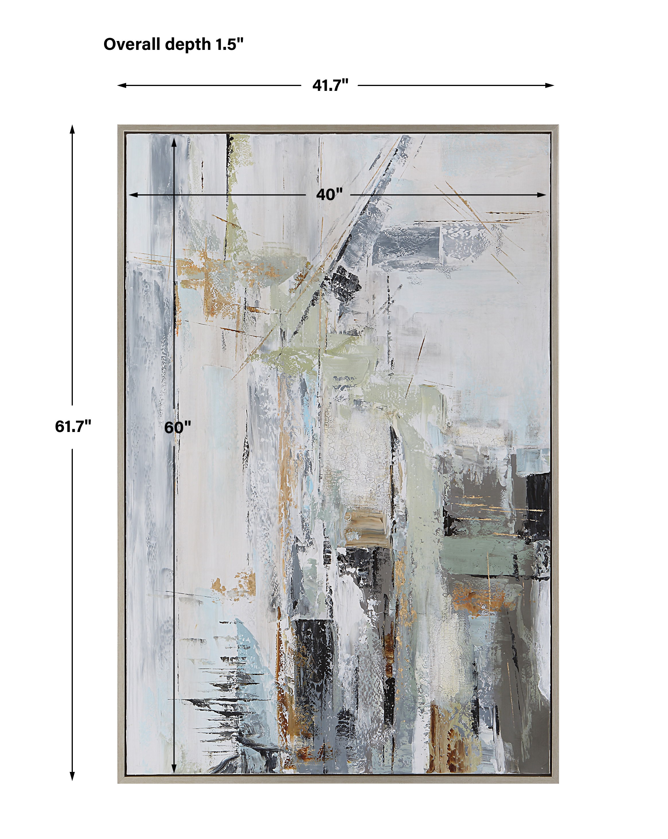 Natural Springs Hand Painted Canvas Art, Painting by Uttermost, 41.7" width x 61.7" height x 1.5" depth View 3