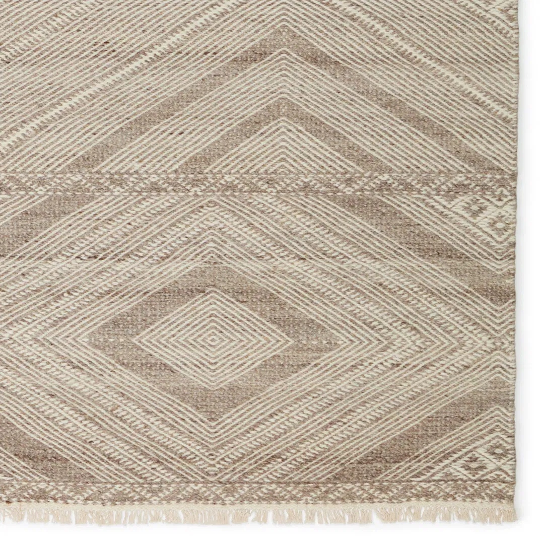 Suriya Handmade Tribal Taupe/ Cream Area Rug (5'X8') large image 