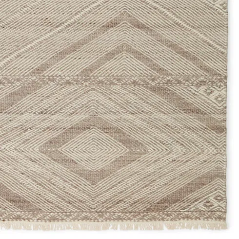 Suriya Handmade Tribal Taupe/ Cream Area Rug (5