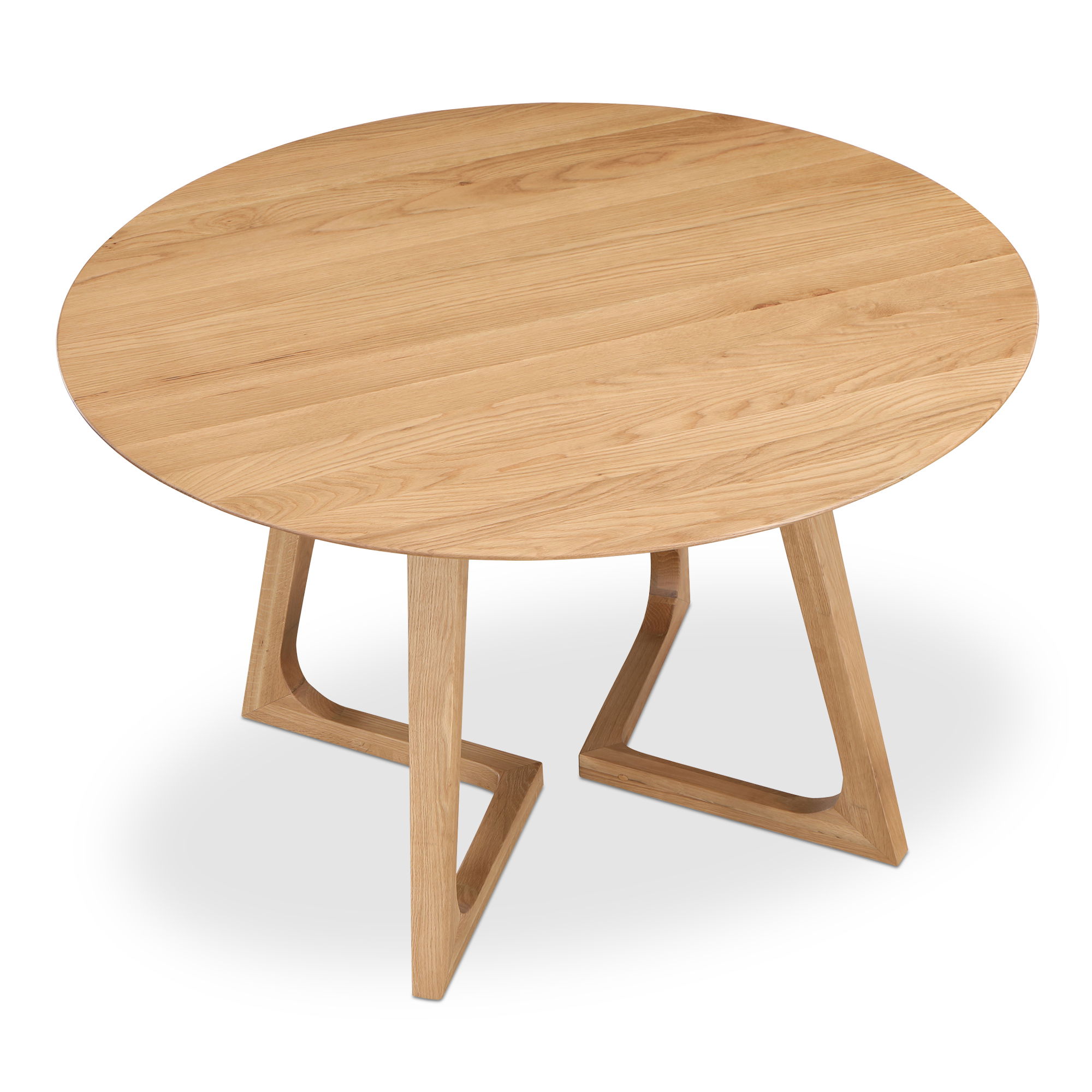 Godenza Round Dining Table Natural Oak, by Moe's Home, 47.25" width x 29.5" height x 47.25" depth View 4